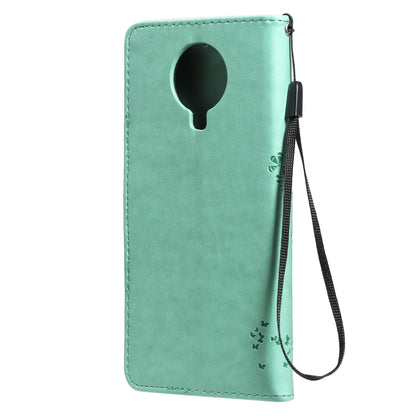 For Nokia G10 Tree & Cat Pattern Pressed Printing Horizontal Flip PU Leather Case with Holder & Card Slots & Wallet & Lanyard(Green) - Nokia Cases by buy2fix | Online Shopping UK | buy2fix