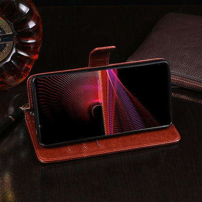 For Sony Xperia 1 III idewei Crazy Horse Texture Horizontal Flip Leather Case with Holder & Card Slots & Wallet(Yellow) - Sony Cases by idewei | Online Shopping UK | buy2fix