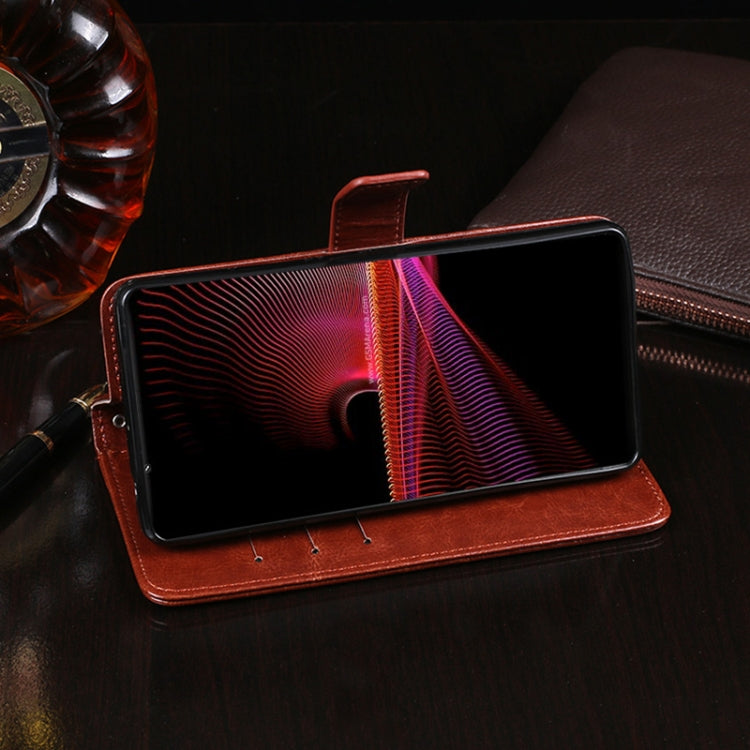 For Sony Xperia 5 III idewei Crazy Horse Texture Horizontal Flip Leather Case with Holder & Card Slots & Wallet(Blue) - Sony Cases by idewei | Online Shopping UK | buy2fix