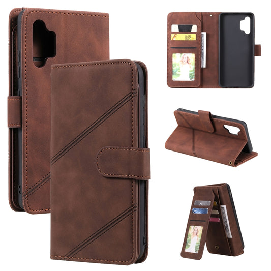 For Samsung Galaxy A32 4G Skin Feel Business Horizontal Flip PU Leather Case with Holder & Multi-Card Slots & Wallet & Lanyard & Photo Frame(Brown) by buy2fix