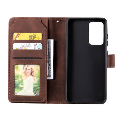 For Samsung Galaxy A52 5G / 4G Skin Feel Business Horizontal Flip PU Leather Case with Holder & Multi-Card Slots & Wallet & Lanyard & Photo Frame(Brown) by buy2fix
