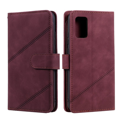 For Samsung Galaxy A02s EU Version Skin Feel Business Horizontal Flip PU Leather Case with Holder & Multi-Card Slots & Wallet & Lanyard & Photo Frame(Wine Red) by buy2fix