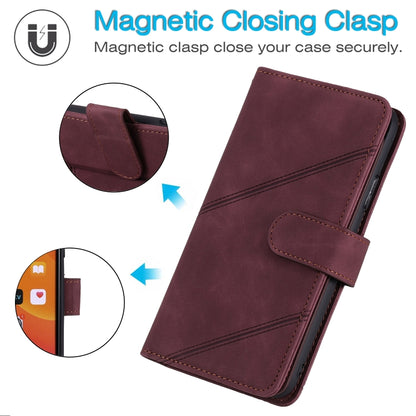 For Samsung Galaxy A02s EU Version Skin Feel Business Horizontal Flip PU Leather Case with Holder & Multi-Card Slots & Wallet & Lanyard & Photo Frame(Wine Red) by buy2fix