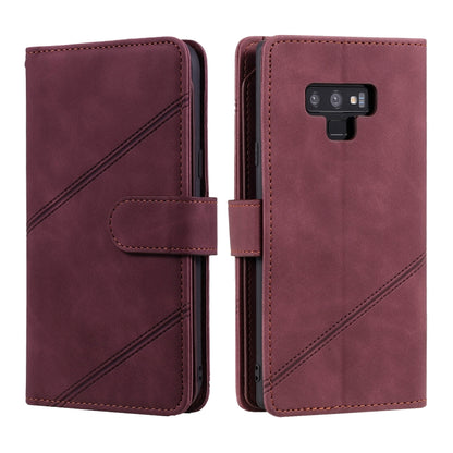 For Samsung Galaxy Note9 Skin Feel Business Horizontal Flip PU Leather Case with Holder & Multi-Card Slots & Wallet & Lanyard & Photo Frame(Wine Red) by buy2fix