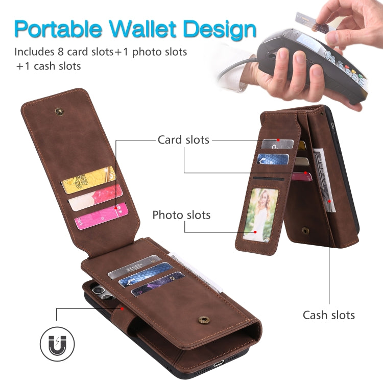 For Samsung Galaxy A70 Skin Feel Business Horizontal Flip PU Leather Case with Holder & Multi-Card Slots & Wallet & Lanyard & Photo Frame(Brown) by buy2fix