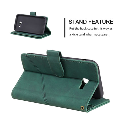For Samsung Galaxy A5 2017 Skin Feel Business Horizontal Flip PU Leather Case with Holder & Multi-Card Slots & Wallet & Lanyard & Photo Frame(Green) by buy2fix