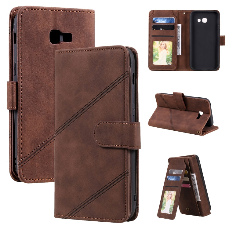 For Samsung Galaxy A5 2017 Skin Feel Business Horizontal Flip PU Leather Case with Holder & Multi-Card Slots & Wallet & Lanyard & Photo Frame(Brown) by buy2fix