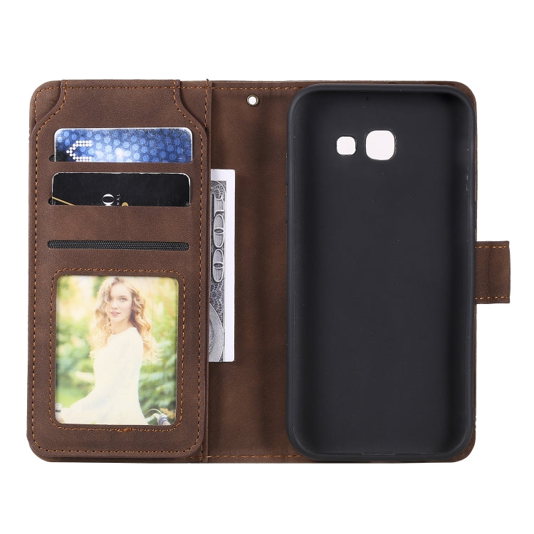 For Samsung Galaxy A5 2017 Skin Feel Business Horizontal Flip PU Leather Case with Holder & Multi-Card Slots & Wallet & Lanyard & Photo Frame(Brown) by buy2fix