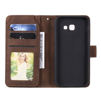 For Samsung Galaxy A5 2017 Skin Feel Business Horizontal Flip PU Leather Case with Holder & Multi-Card Slots & Wallet & Lanyard & Photo Frame(Brown) by buy2fix