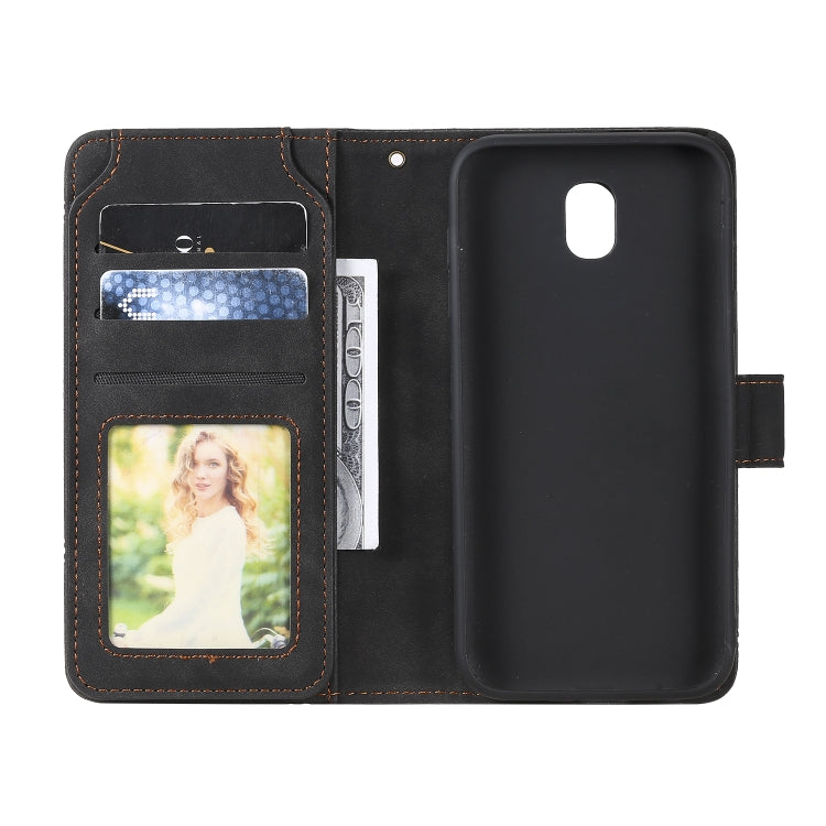 For Samsung Galaxy J5 2017 Skin Feel Business Horizontal Flip PU Leather Case with Holder & Multi-Card Slots & Wallet & Lanyard & Photo Frame(Black) by buy2fix