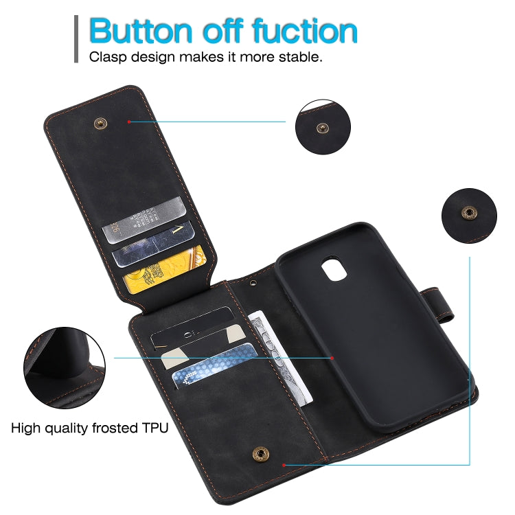 For Samsung Galaxy J5 2017 Skin Feel Business Horizontal Flip PU Leather Case with Holder & Multi-Card Slots & Wallet & Lanyard & Photo Frame(Black) by buy2fix