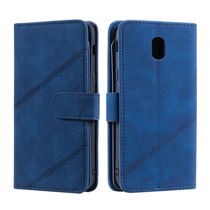 For Samsung Galaxy J5 2017 Skin Feel Business Horizontal Flip PU Leather Case with Holder & Multi-Card Slots & Wallet & Lanyard & Photo Frame(Blue) by buy2fix