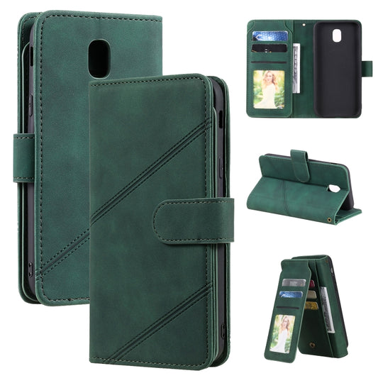 For Samsung Galaxy J5 2017 Skin Feel Business Horizontal Flip PU Leather Case with Holder & Multi-Card Slots & Wallet & Lanyard & Photo Frame(Green) by buy2fix