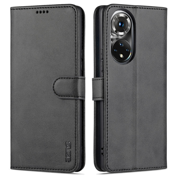 For Honor 50 AZNS Skin Feel Calf Texture Horizontal Flip Leather Case with Card Slots & Holder & Wallet(Black) - Honor Cases by AZNS | Online Shopping UK | buy2fix