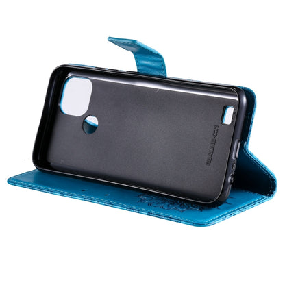 For OPPO Realme C20 / C21 Sun Embossing Pattern Horizontal Flip Leather Case with Card Slot & Holder & Wallet & Lanyard(Blue) - Realme Cases by buy2fix | Online Shopping UK | buy2fix