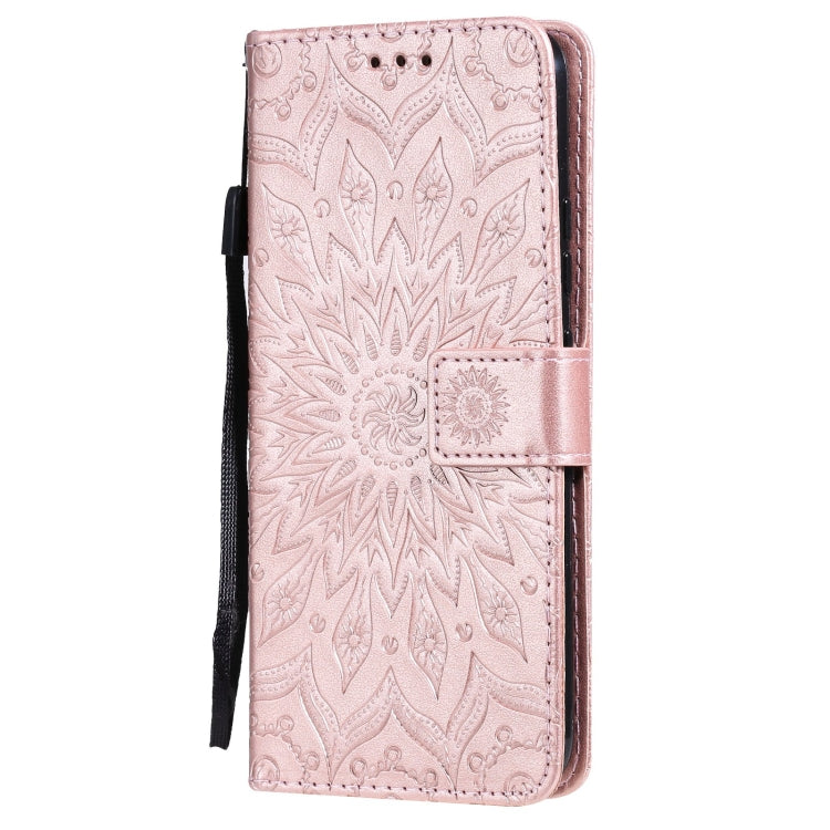 For OPPO Realme C20 / C21 Sun Embossing Pattern Horizontal Flip Leather Case with Card Slot & Holder & Wallet & Lanyard(Rose Gold) - Realme Cases by buy2fix | Online Shopping UK | buy2fix