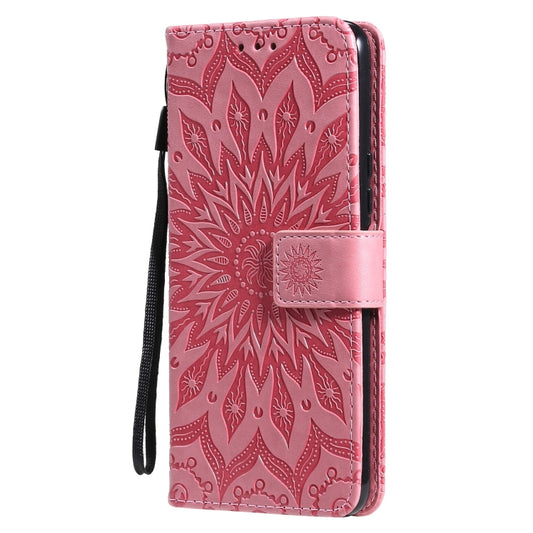 For vivo Y72 5G / iQOO Z3 Sun Embossing Pattern Horizontal Flip Leather Case with Card Slot & Holder & Wallet & Lanyard(Pink) by buy2fix