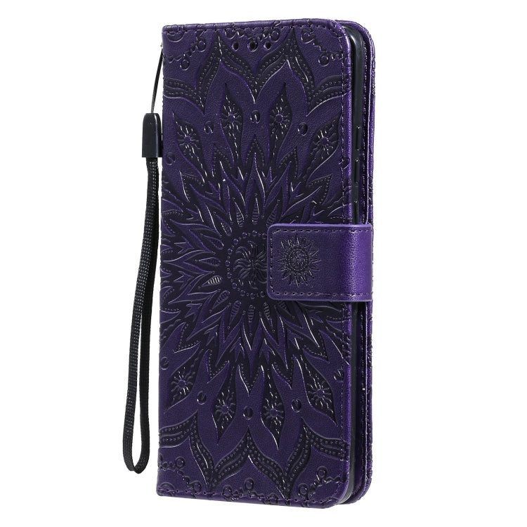 For Huawei P50 Pro Sun Embossing Pattern Horizontal Flip Leather Case with Card Slot & Holder & Wallet & Lanyard(Purple) - Huawei Cases by buy2fix | Online Shopping UK | buy2fix