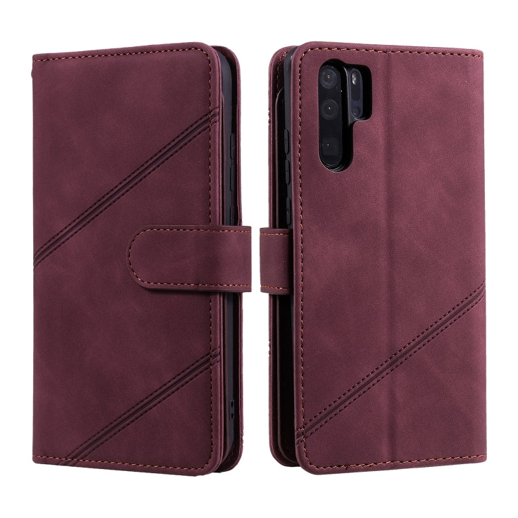 For Huawei P30 Pro Skin Feel Business Horizontal Flip PU Leather Case with Holder & Multi-Card Slots & Wallet & Lanyard & Photo Frame(Red) - Huawei Cases by buy2fix | Online Shopping UK | buy2fix