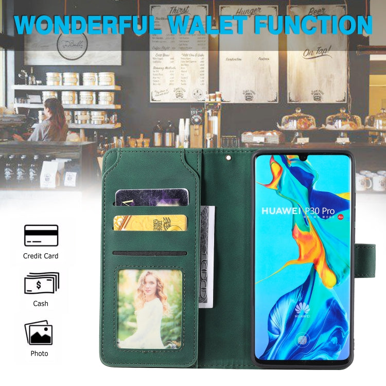 For Huawei P30 Pro Skin Feel Business Horizontal Flip PU Leather Case with Holder & Multi-Card Slots & Wallet & Lanyard & Photo Frame(Green) - Huawei Cases by buy2fix | Online Shopping UK | buy2fix