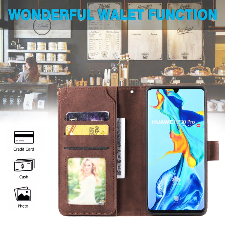 For Huawei P30 Pro Skin Feel Business Horizontal Flip PU Leather Case with Holder & Multi-Card Slots & Wallet & Lanyard & Photo Frame(Brown) - Huawei Cases by buy2fix | Online Shopping UK | buy2fix