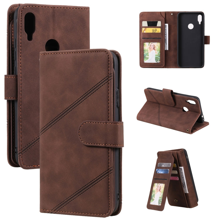 For Xiaomi Redmi Note 7 Skin Feel Business Horizontal Flip PU Leather Case with Holder & Multi-Card Slots & Wallet & Lanyard & Photo Frame(Brown) - Xiaomi Cases by buy2fix | Online Shopping UK | buy2fix