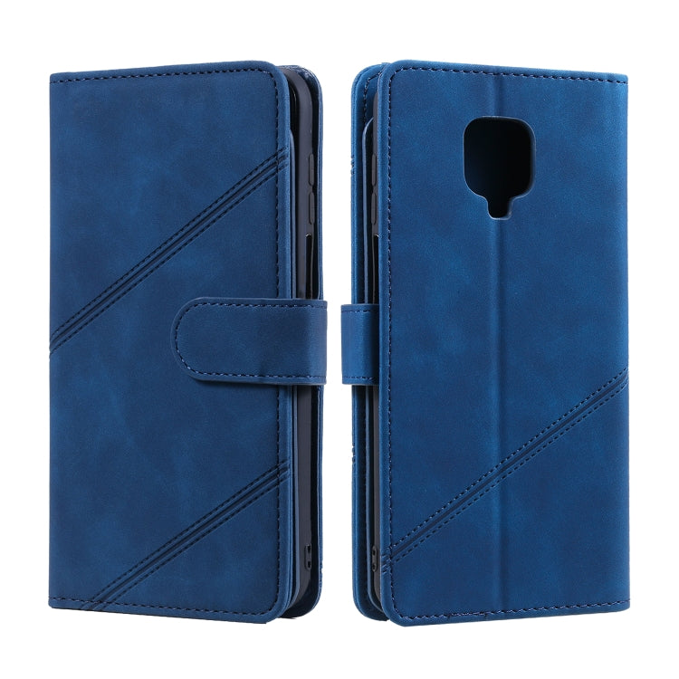 For Xiaomi Redmi Note 9 Pro/Note 9S Skin Feel Business Horizontal Flip PU Leather Case with Holder & Multi-Card Slots & Wallet & Lanyard & Photo Frame(Blue) - Xiaomi Cases by buy2fix | Online Shopping UK | buy2fix