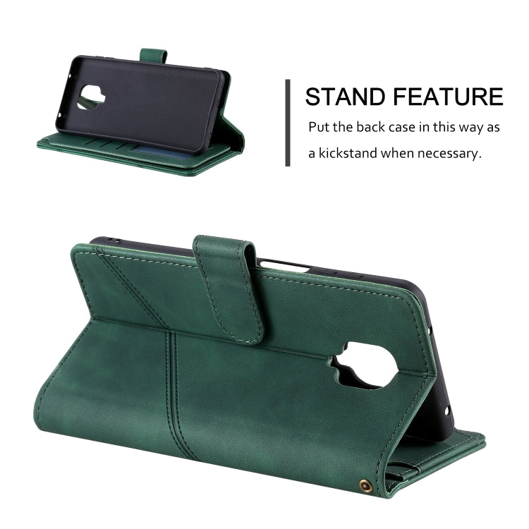 For Xiaomi Redmi Note 9 Pro/Note 9S Skin Feel Business Horizontal Flip PU Leather Case with Holder & Multi-Card Slots & Wallet & Lanyard & Photo Frame(Green) - Xiaomi Cases by buy2fix | Online Shopping UK | buy2fix