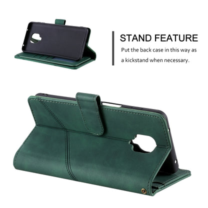 For Xiaomi Redmi Note 9 Pro/Note 9S Skin Feel Business Horizontal Flip PU Leather Case with Holder & Multi-Card Slots & Wallet & Lanyard & Photo Frame(Green) - Xiaomi Cases by buy2fix | Online Shopping UK | buy2fix