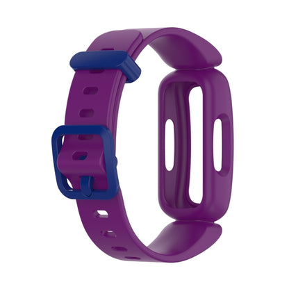 xDfind For Fitbit Ace 3 / Inspire2 Silicone Integrated Watch Band(Grape Purple Dark Blue Buckle) by xDfind