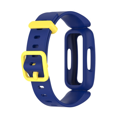 xDfind For Fitbit Ace 3 / Inspire2 Silicone Integrated Watch Band(Dark Blue Yellow Buckle) by xDfind