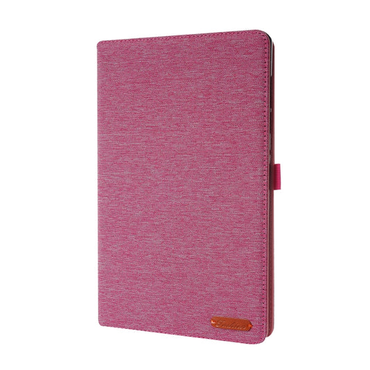 For Lenovo Tab K10 Fabric Texture Horizontal Flip TPU Leather Case with Holder(Red Wine) by buy2fix