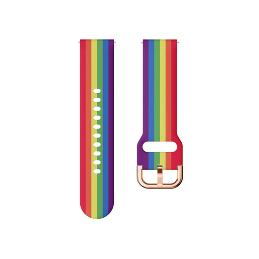 For Samsung Galaxy Watch 46mm Silicone Printing Watch Band(Rainbow) by buy2fix