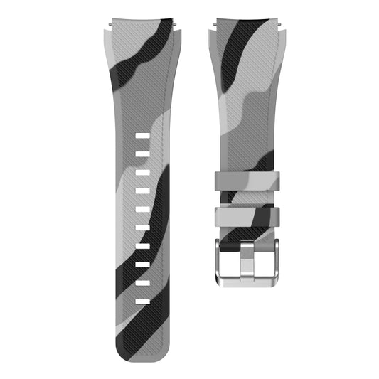 For Samsung Gear S3 Twill Camouflage Silicone Watch Band(Grey) by buy2fix