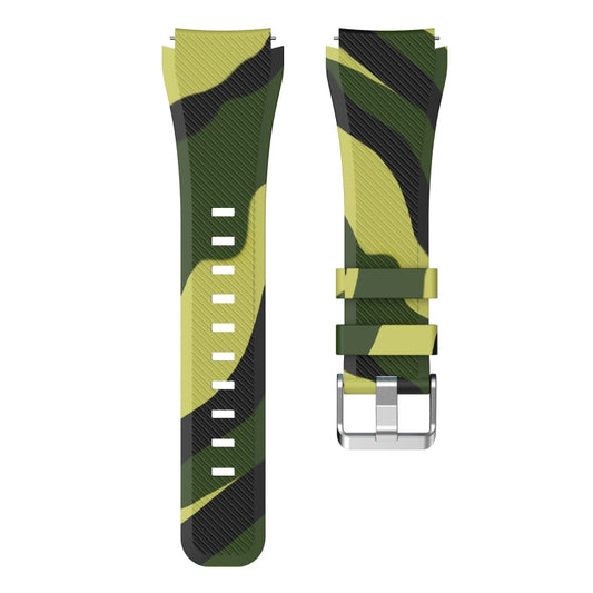 For Samsung Gear S3 Twill Camouflage Silicone Watch Band(Army Green) by buy2fix
