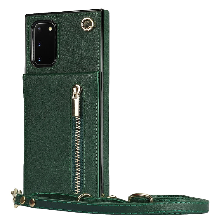 For Samsung Galaxy S20 FE 5G Cross-body Zipper Square TPU+PU Back Cover Case with Holder & Card Slots & Wallet & Strap(Green) by buy2fix