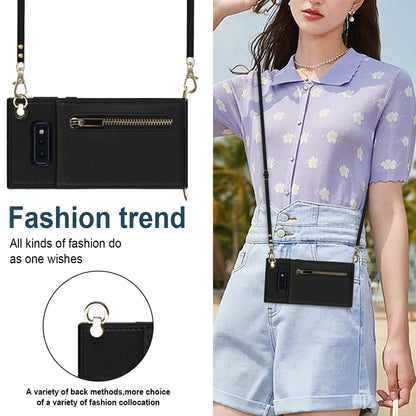 For Samsung Galaxy S10e Cross-body Zipper Square TPU+PU Back Cover Case with Holder & Card Slots & Wallet & Strap(Black) by buy2fix