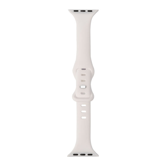 Slimming 8-buckle Silicone Watch Band For Apple Watch Series 9&8&7 41mm / SE 3&SE 2&6&SE&5&4 40mm / 3&2&1 38mm(White)