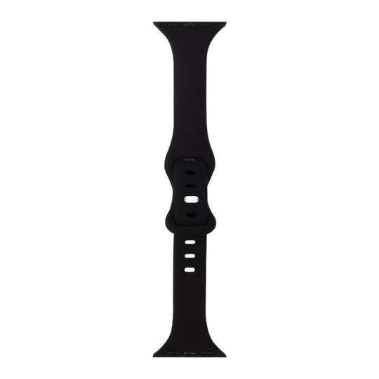 Slimming 8-buckle Silicone Watch Band For Apple Watch Series 9&8&7 41mm / SE 3&SE 2&6&SE&5&4 40mm / 3&2&1 38mm(Black)