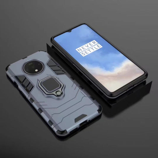 For OnePlus 7T Shockproof PC + TPU Case with Magnetic Ring Holder(Navy) by buy2fix