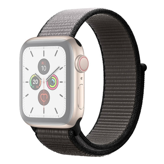 For Apple Watch Series 7 41mm / 6 & SE & 5 & 4 40mm / 3 & 2 & 1 38mm Color Matching Nylon Watch Band(Black + Grey) by buy2fix
