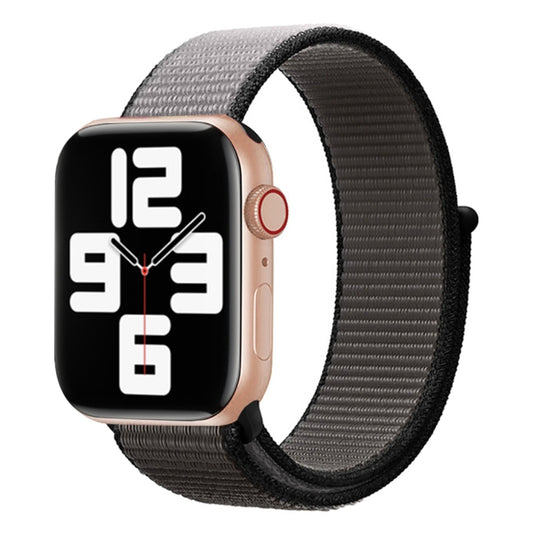 For Apple Watch Series 7 45mm / 6 & SE & 5 & 4 44mm / 3 & 2 & 1 42mm Color Matching Nylon Watch Band(Black + Grey) by buy2fix