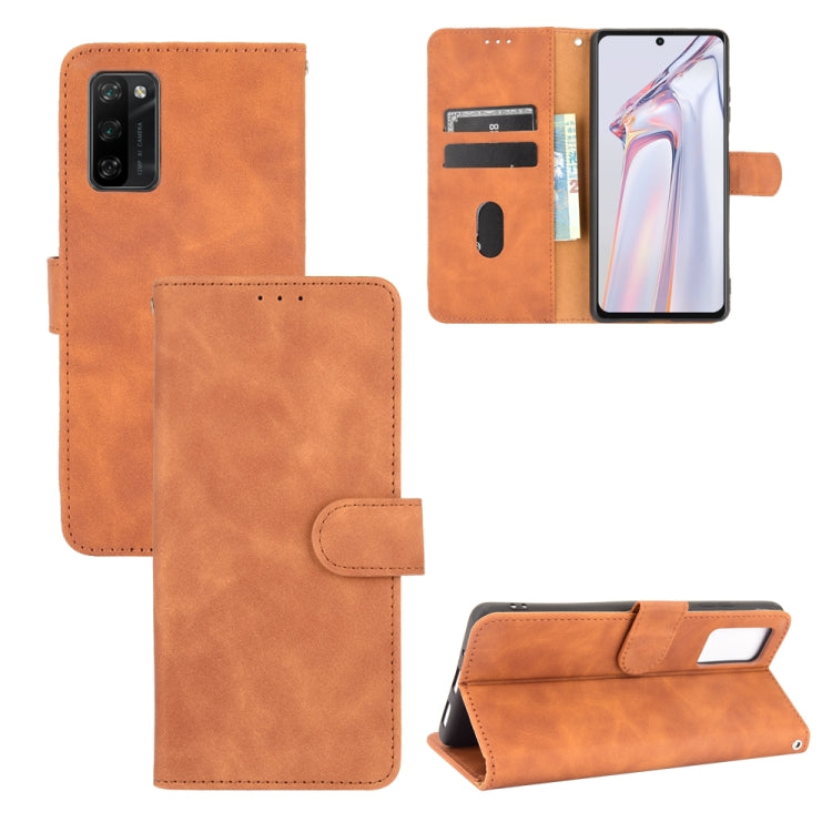 For Blackview A100 Solid Color Skin Feel Magnetic Buckle Horizontal Flip Calf Texture PU Leather Case with Holder & Card Slots & Wallet(Brown) - More Brand by buy2fix | Online Shopping UK | buy2fix