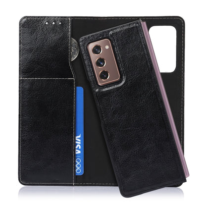 For Samsung Galaxy Z Fold2 5G 2 In 1 Crazy Horse Texture Split Horizontal Flip Leather Case with Holder & Card Slot(Black) by buy2fix