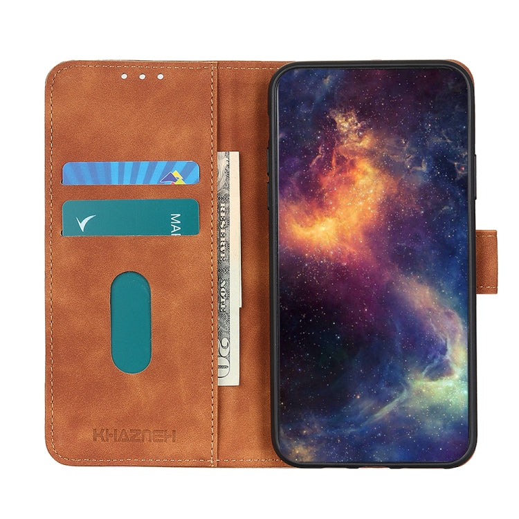 For OnePlus Nord 2 5G KHAZNEH Retro Texture PU + TPU Horizontal Flip Leather Case with Holder & Card Slots & Wallet(Brown) - OnePlus Cases by buy2fix | Online Shopping UK | buy2fix
