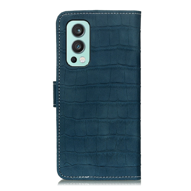 For OnePlus Nord 2 5G Magnetic Crocodile Texture Horizontal Flip Leather Case with Holder & Card Slots & Wallet(Green) - OnePlus Cases by buy2fix | Online Shopping UK | buy2fix