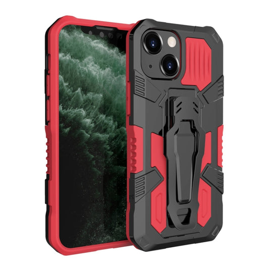 For iPhone 13 mini Machine Armor Warrior Shockproof PC + TPU Protective Case (Red) by buy2fix