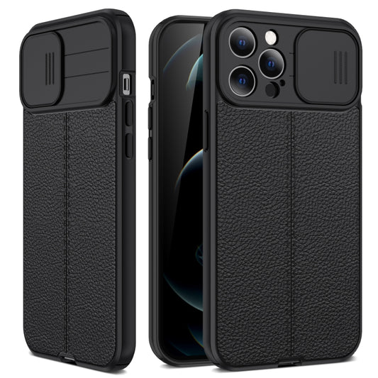 For iPhone 11 Pro Litchi Texture Sliding Camshield TPU Protective Case (Black) by buy2fix