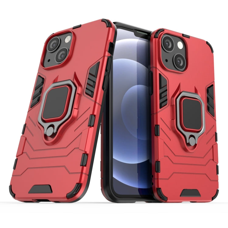 For iPhone 13 mini Shockproof PC + TPU Protective Case with Magnetic Ring Holder (Red) by buy2fix