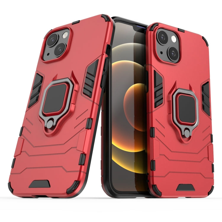 For iPhone 13 Shockproof PC + TPU Protective Case with Magnetic Ring Holder(Red) - iPhone 13 Cases by buy2fix | Online Shopping UK | buy2fix